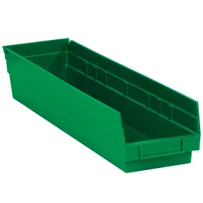 23 5/8 x 4 1/8 x 4" Green Plastic Shelf Bin Boxes