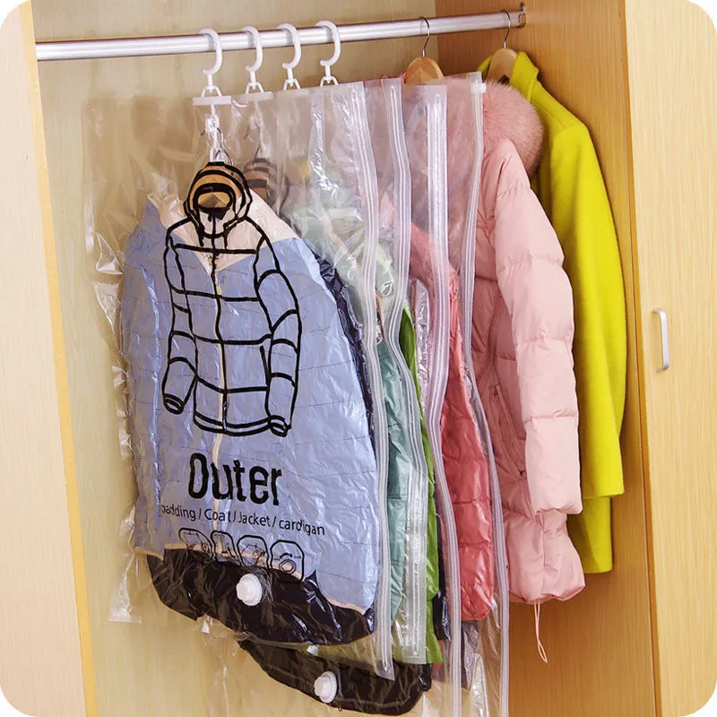 2pack Hanging Vacuum Bag Clothes Storage Cover 67 x 90cm