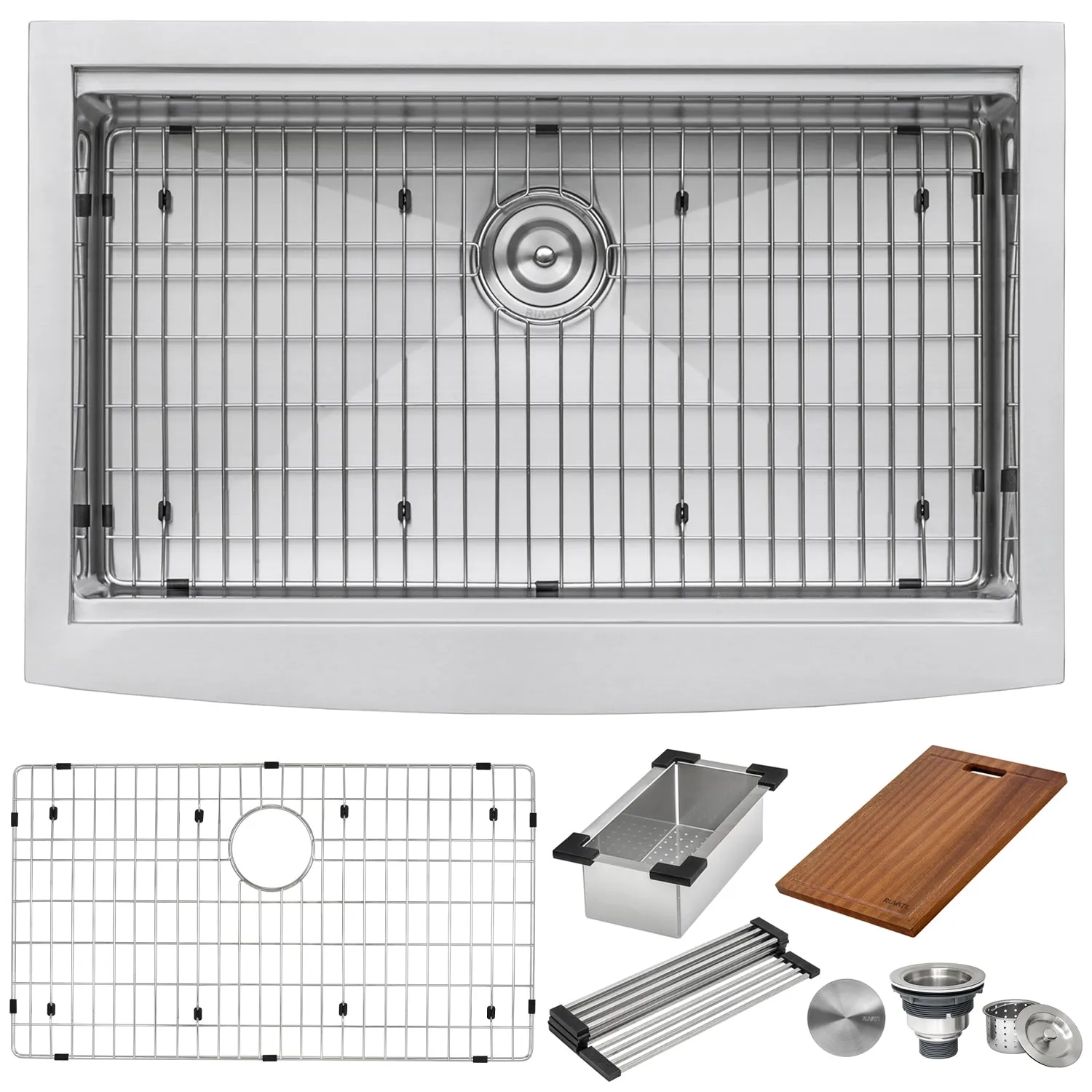 33-inch Apron-front Workstation Farmhouse Kitchen Sink 16 Gauge Stainless Steel Single Bowl