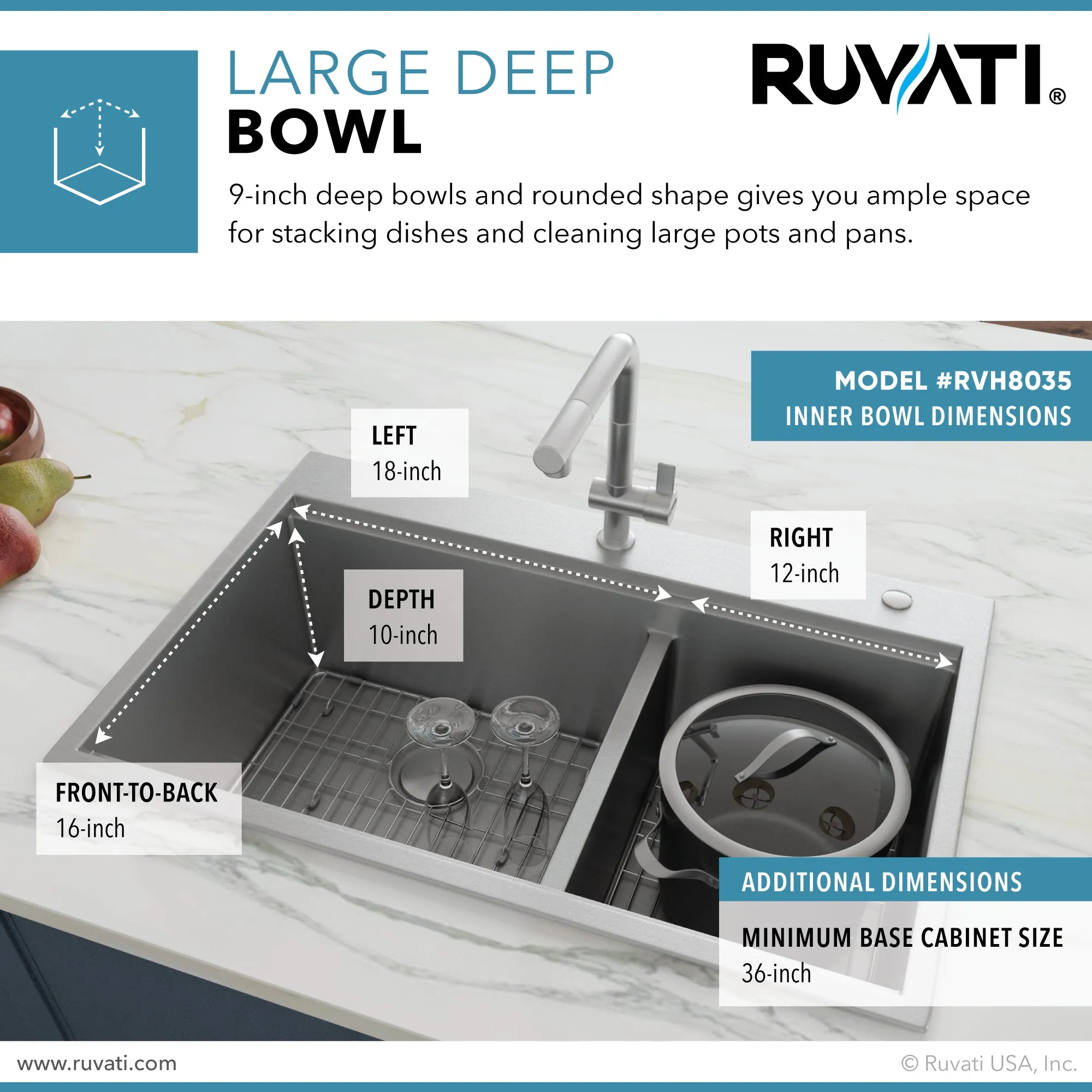 33 x 22 inch Workstation Drop-in 60/40 Double Bowl Topmount Tight Radius 16 Gauge Stainless Steel Ledge Kitchen Sink