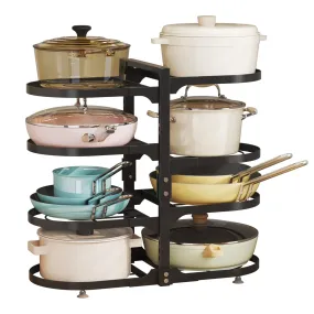 8 Tier Pots and Pans Lid Organizer Adjustable Pot Organizer Rack