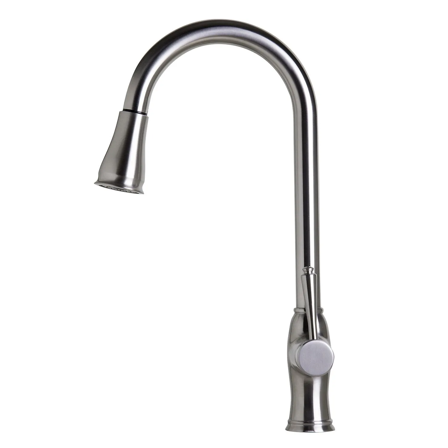 ALFI AB2043-BSS Traditional Solid Brushed Stainless Steel Pull Down Faucet