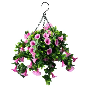 Artificial Petunia Hanging Basket UV Resistant 28cm