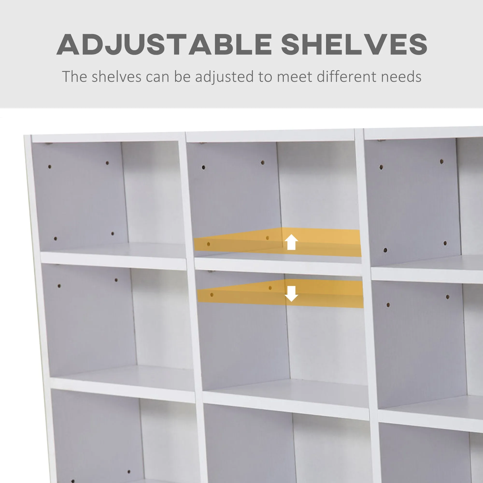 CD / DVD Storage Shelf Storage Unit for 1116 CDs Height-Adjustable Compartments 102 x 24 x 195 cm White