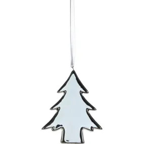 Ceramic Flat Tree Hanging Ornaments, Set of 8