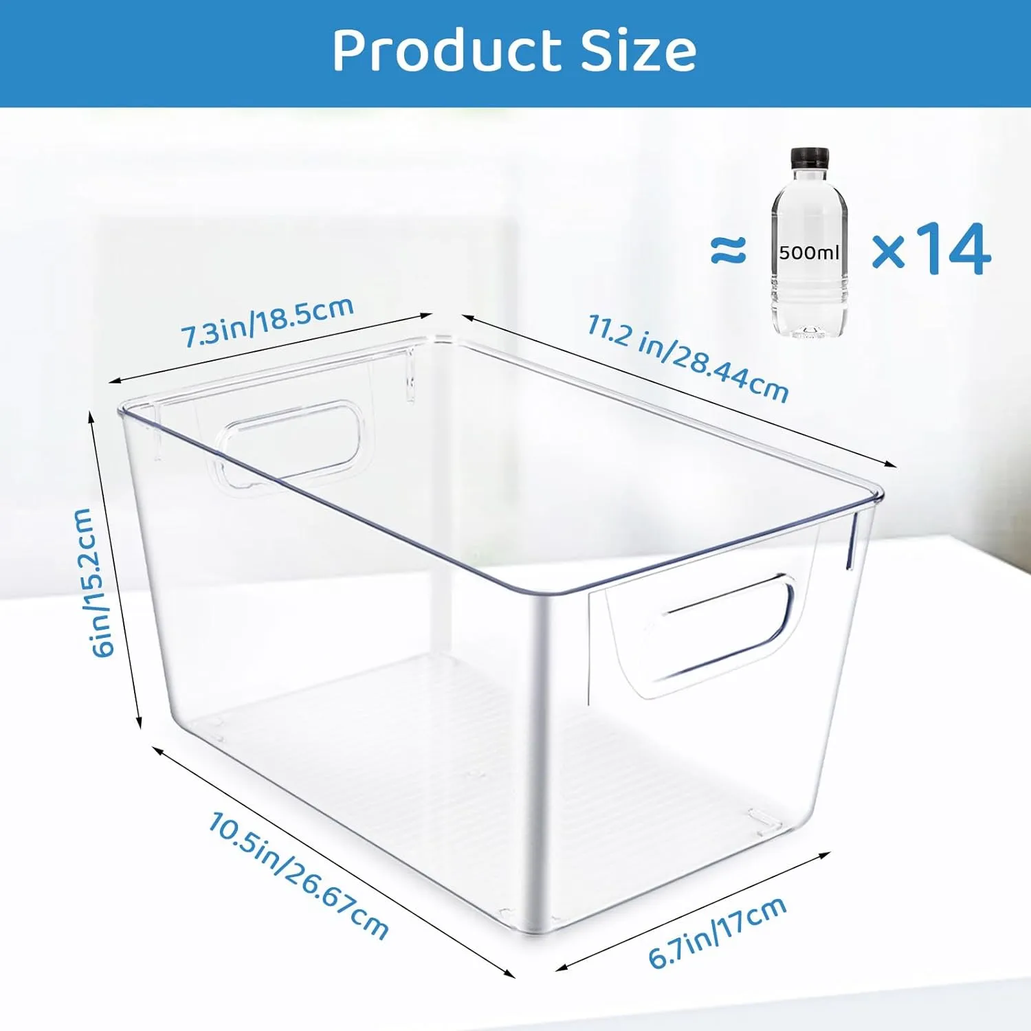 Clear Stackable Storage Bins with Handles, 4 Pack - GOMINIMO