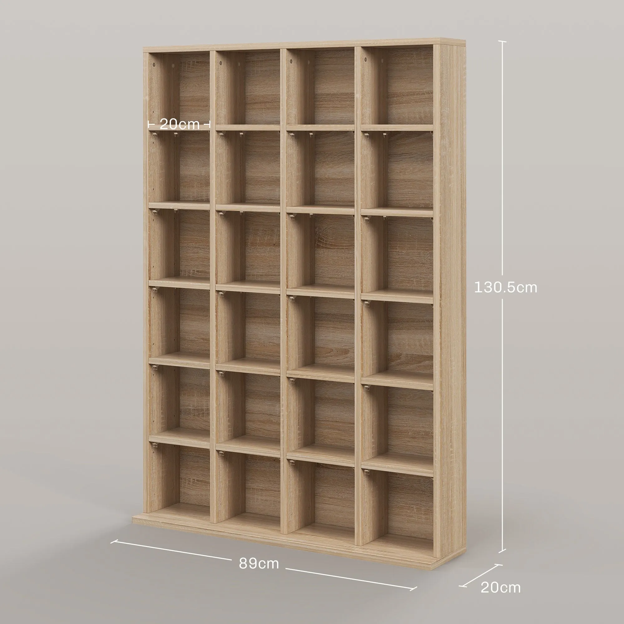 DVD CD Media Storage Rack, Video Display Unit, 89 x 130.5 cm, Natural