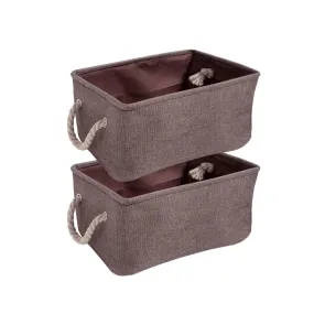 HOKIPO Eco-Friendly Foldable Baskets for Storager Pack of 2, Brown