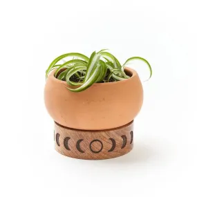 Moon Phase Terracotta Plant Stand