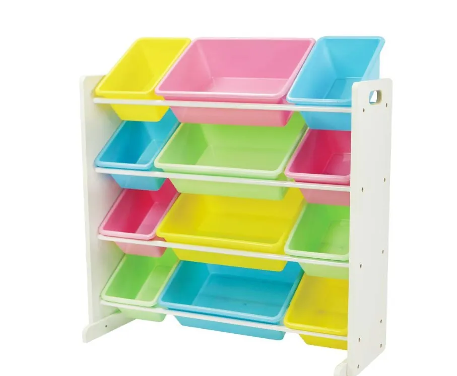 Storage Bin Organiser: 12 Bins Pastel