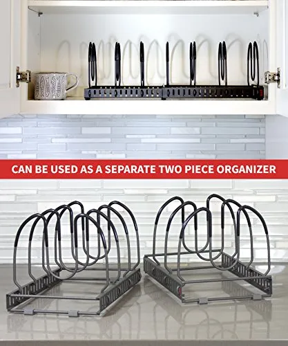 THIS EXPANDING ORGANIZER RACK THAT CAN FIT UP TO SEVEN PANS