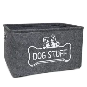 Vumdua Dog Toy Box Dog Toy Storage Container with Metal Handles