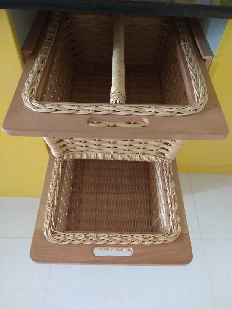 Wicker Basket for Modular Kitchen | Pull Out Basket 22 x 18 x 8 - Sarvani