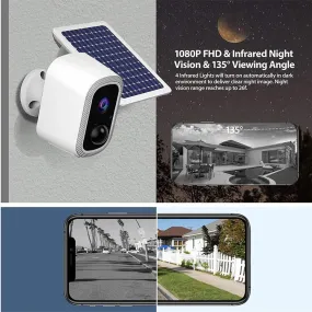 Wireless Solar Security Camera With Solar Panel Wireless Ip67 Waterproof 1080P